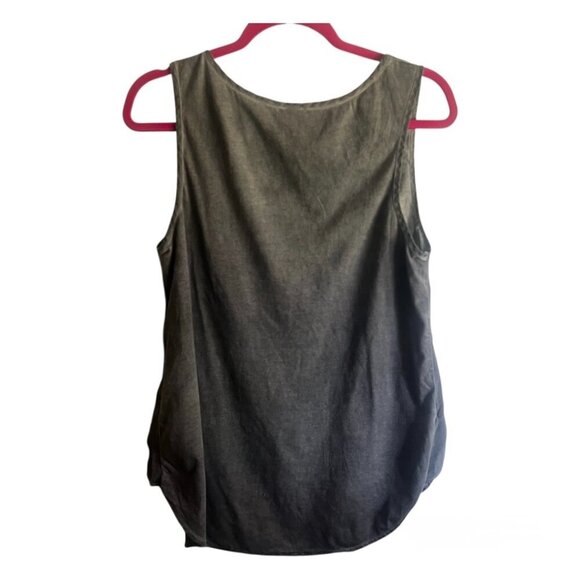 XCVI 100% Linen Round Neck Sleeveless Tank Charcoal Gray Stonewashed Size Small - Picture 5 of 7